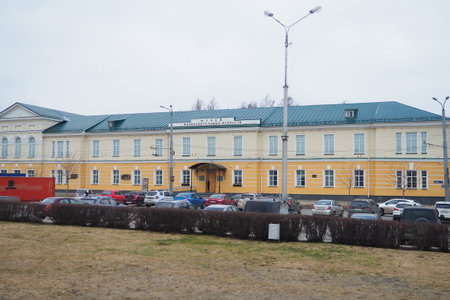 Petrozavodsk, Russia, 04.19.24: Museum of Fine Arts of Republic of Karelia. Kirov Square, Karl Marx Avenue. Establishment of the Ministry of Culture. Exhibitions, artist collections, master classesのeditorial素材