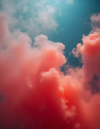 Bright plumes of colored smoke billow against a serene sky, infusing the natural landscape with a cascade of vibrant hues. This spectacle captivates onlookers, enhancing the ambiance. Generative AI.の素材