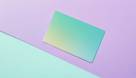 A sleek rectangular card with a soothing gradient lies peacefully on a softly colored surface, inviting artistic expression and inspiring creativity in the viewer.の素材