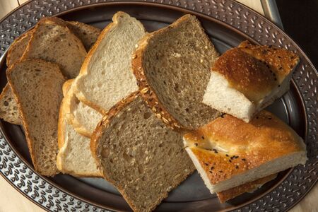 slices of breads close upの写真素材