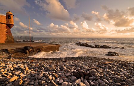 Pebble beach at the Atlantic ocean.の写真素材