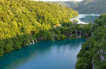 Turquoise lake.の写真素材