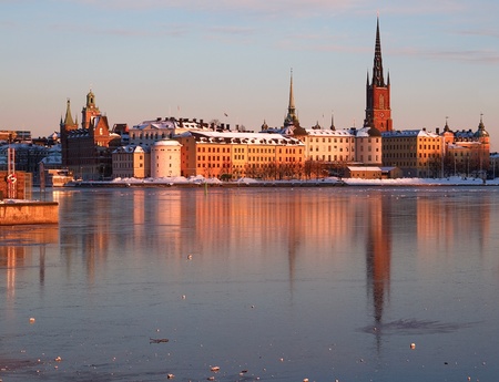 Riddarholmen in Stockholm in winter.の写真素材
