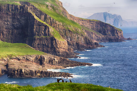 Dramatic landscape on Faroe islands の写真素材