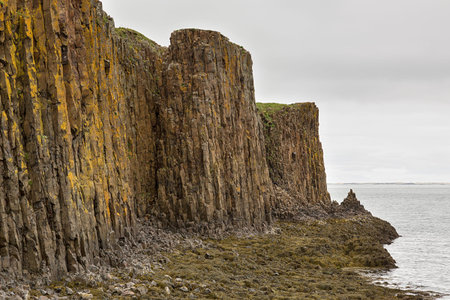 Coastal rock landscape in Iceland.