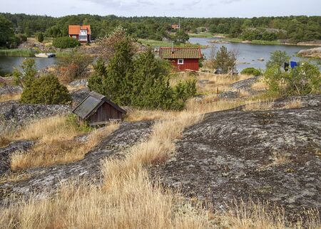 Rural idyllic Swedish village in summer.の写真素材