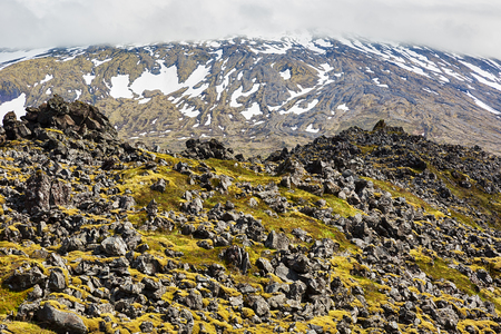 Dramatic landscape in Iceland in summer.の写真素材