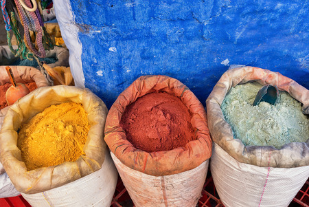 Bags with dry dye.の写真素材