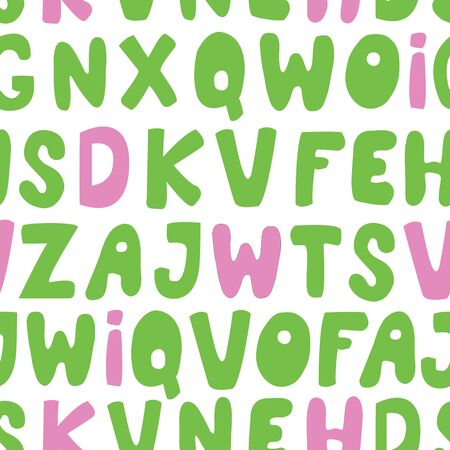 Seamless pattern with letters on white backgroundの写真素材
