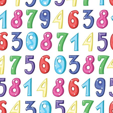 Seamless pattern with numbers on white backgroundの写真素材