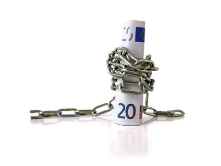 representation of a saver with a very chained biileteの写真素材