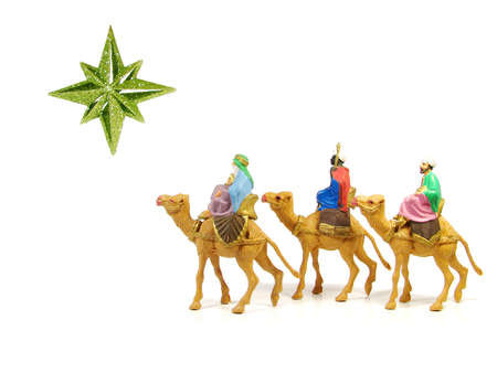 Three Wise Men following a star to Bethlehemの写真素材