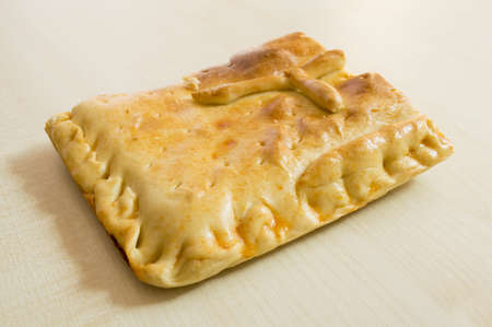 empanada  a typical dish from Galicia Spain with various ingredients insideの写真素材