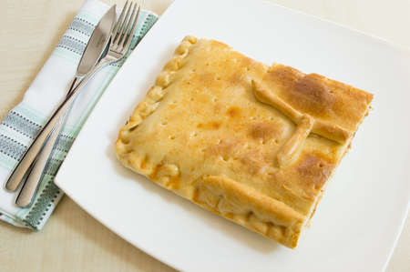 empanada  a typical dish from Galicia Spain with various ingredients insideの写真素材