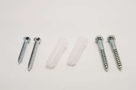 bolts with white backgroundの写真素材