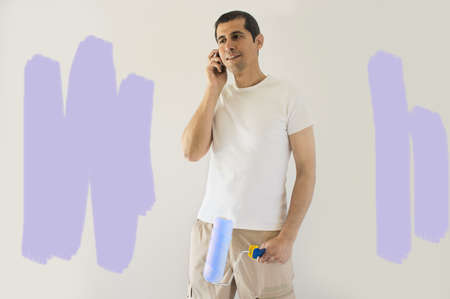 badly painted wall and calling a professional painterの写真素材