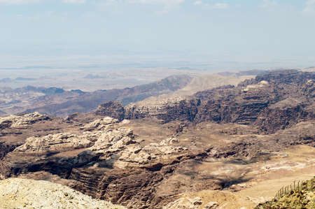 aerial view on mountains and Petra canyonの写真素材