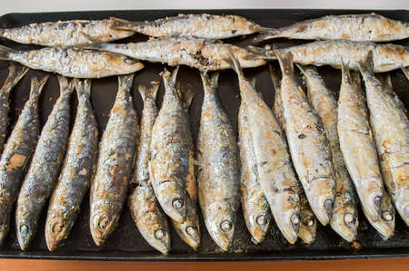 great grill ready to eat grilled sardinesの写真素材