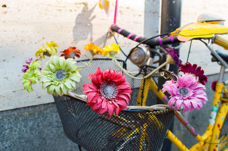 detail of an ornamental bicycle in the cityの写真素材