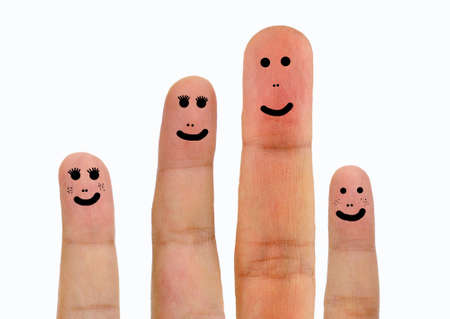 We're a happy family of fingersの写真素材