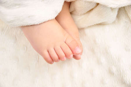 Close up of a baby's feetの写真素材