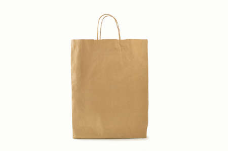 Paper bag on white background.の写真素材