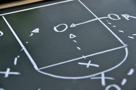 Scheme basketball game on blackboard backgroundの写真素材