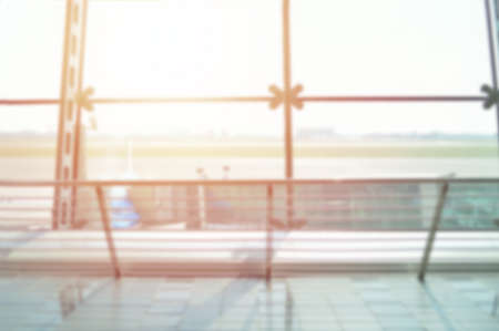 Blur airport with bokeh backgroundの写真素材