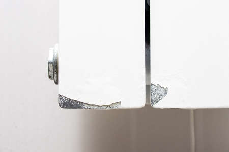 Close up water radiator rusty from water leakage and moistureの写真素材