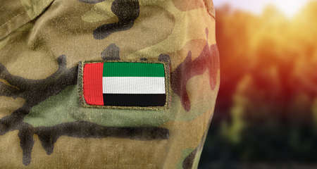 Flag of United Arab Emirates (UAE) on military uniformの写真素材