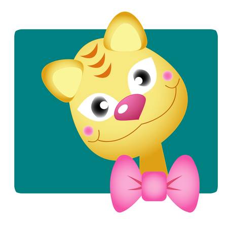 Smilling funny cat face のイラスト素材
