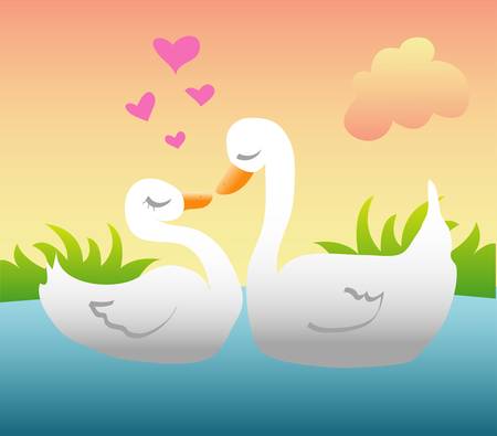 couple lovely duckのイラスト素材