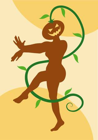 Halloween dancer silhouette pose, dancing shadow illustration styleのイラスト素材