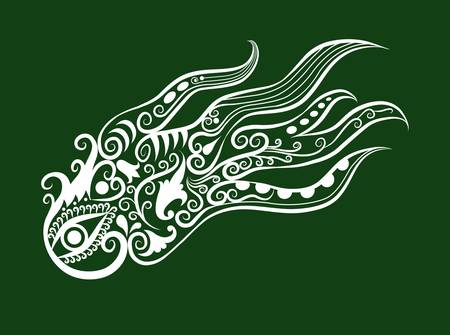 animal and flora ornaments, leaf, flower, nature decorationのイラスト素材
