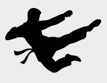 beautiful martial shadow movement, silhouette kungfu のイラスト素材