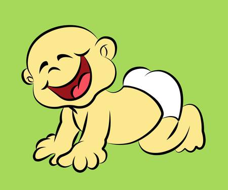  funny cartoon character, children cover book designのイラスト素材