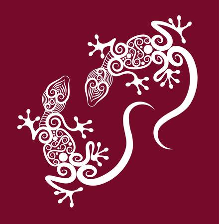 Decorative geckosのイラスト素材