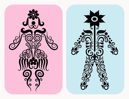 decorative ladies and gent symbolのイラスト素材