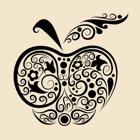 Decorative apple ornamentのイラスト素材