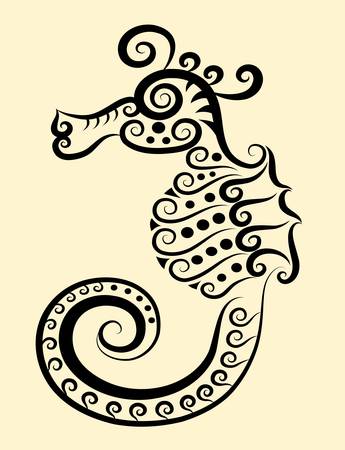 Seahorse decorative ornamentのイラスト素材