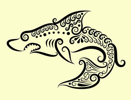 Shark decorative ornamentのイラスト素材
