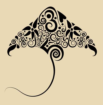 Stingray decorative ornamentのイラスト素材