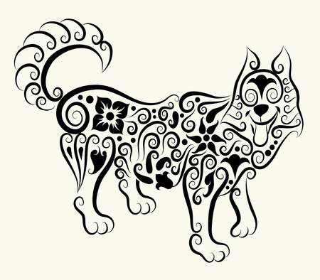 Wolf decorative ornamentのイラスト素材