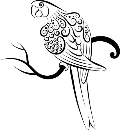 Parrot ornamentのイラスト素材