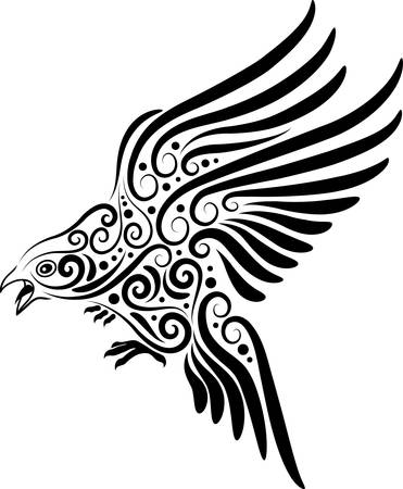 Flying bird ornamentのイラスト素材