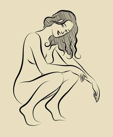 Sexy girl sketch 3のイラスト素材