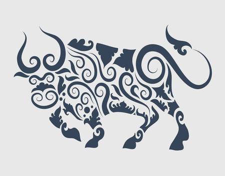 Bull ornamentのイラスト素材