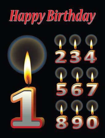 Birthday candle vectorsのイラスト素材