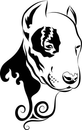 Dog Head Curl Ornament Vectorのイラスト素材