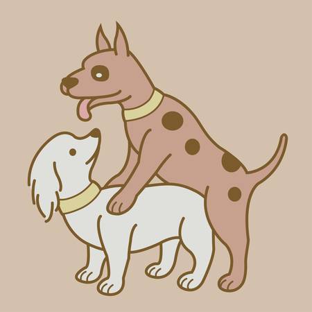 Making love position, erotic couple dogs version のイラスト素材